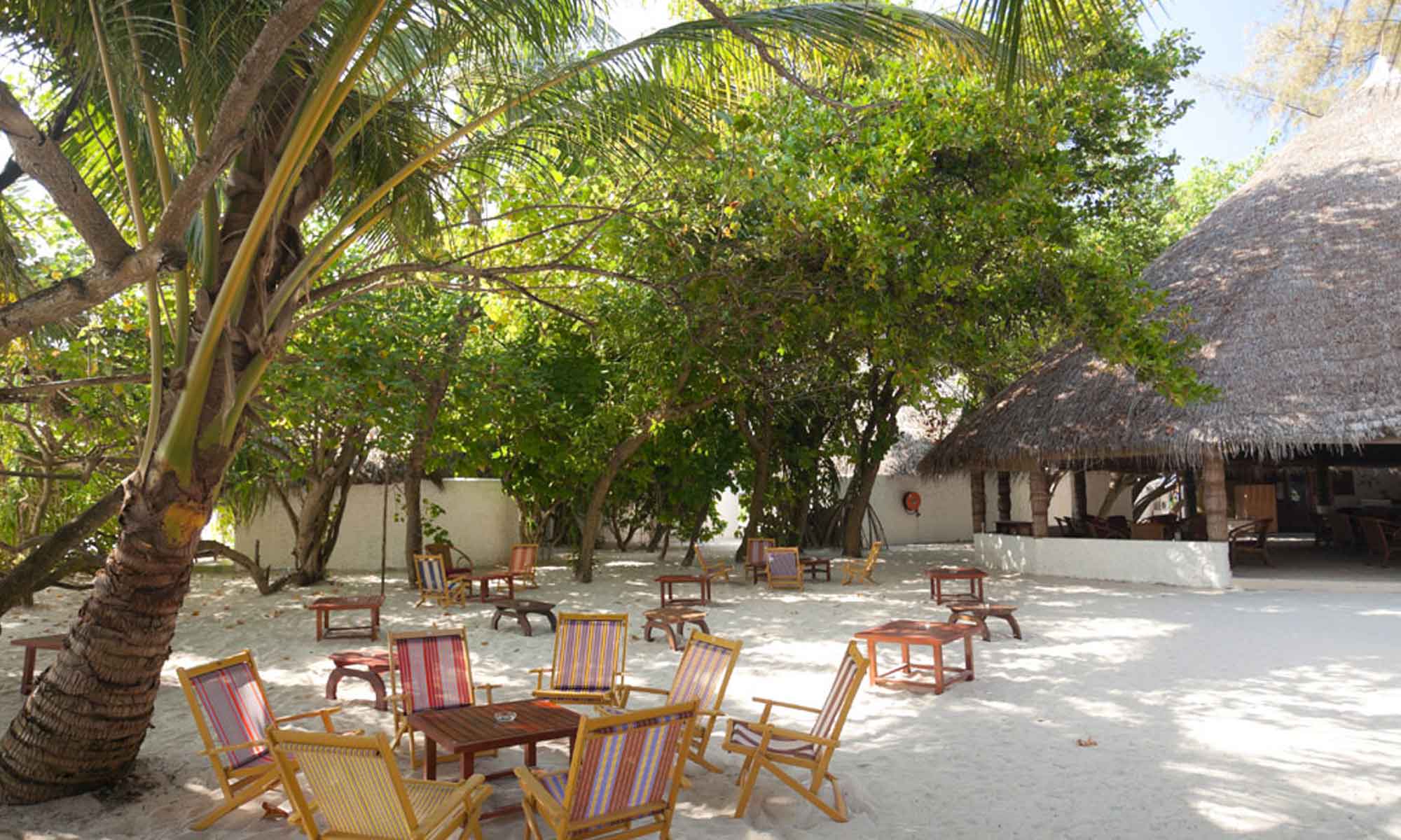 Slow Dive Indischer Ozean Malediven Bathala Resort Außen Restaurant