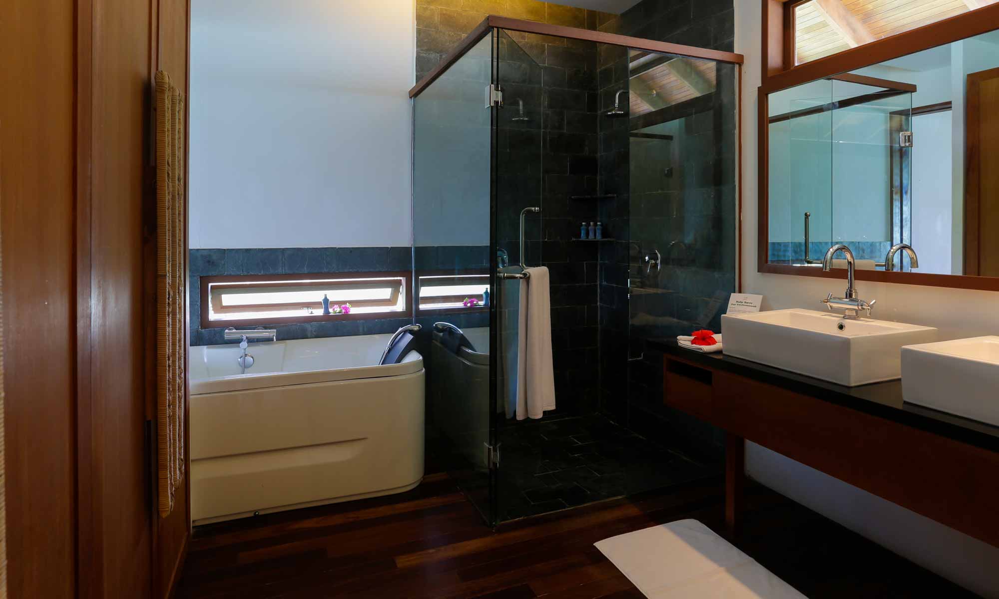 Slow Dive Indischer Ozean Malediven Medhufushi Island Resort Water Bungalow Bad