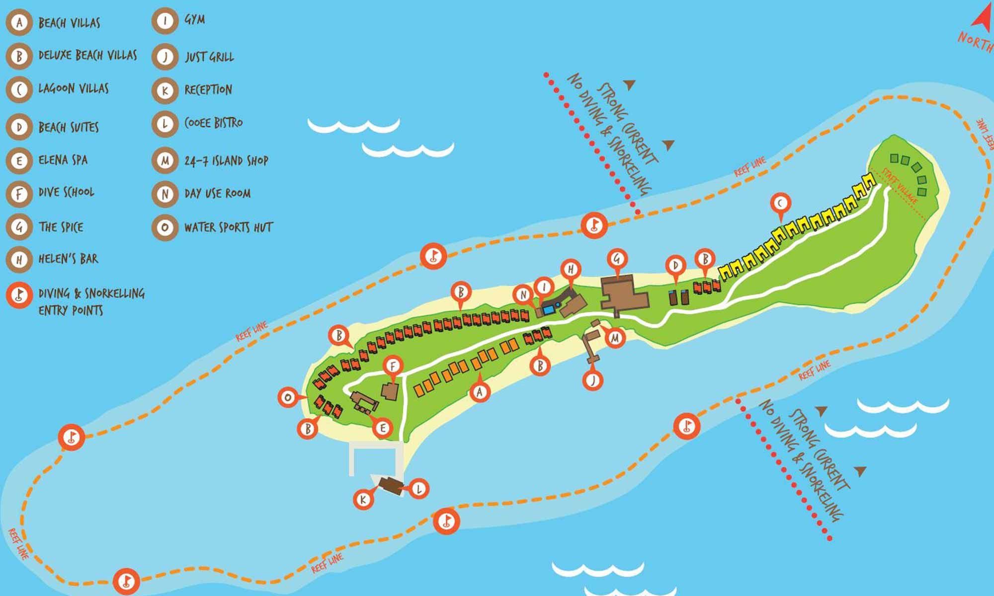 Slow Dive Indischer Ozean Malediven COOEE OBLU at Helengeli Karte